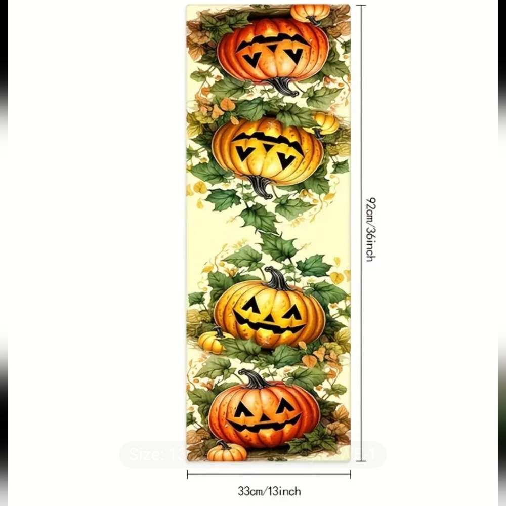 Autumn 🍂 Harvest Table Runner. 13" x 36"